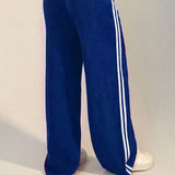KYLETHOMASW  -  New Striped Pants Women Summer Fashion Streetwear Basic Straight Casual Slim Trousers Female Sexy Solid Simple Versatile Pants
