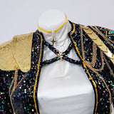 KYLETHOMASW  -  Rumi Cosplay Costume Wig Shoes Black Coat Singing Suit Song-Promotion Costume Women Halloween Party Role Playing Outfit