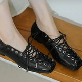 KYLETHOMASW  -  Fashionable Women's ballerina Flat Footwear Spring Summer New Casual Lace-Up round Toe comfortable woman shoes Ladies loafers