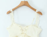 KYLETHOMASW  -  Sexy Backless Lace Up Summer Mini Sling Dress Women High Waist A-line Casual Dresses Holiday Robe