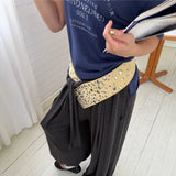 KYLETHOMASW  -  Hot Girl Y2K Irregular Rivet Wide Belt Versatile Niche Punk Gothic Waist Cincher Women Dress Jeans Daily Accessory Waist Belt
