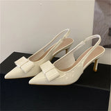 KYLETHOMASW  -  New Fashion Butterfly-kont Patent Leather Women Pumps Shoes Sexy Thin High Heels Pointed Toe Striptease Sandals