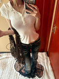 KYLETHOMASW  -  Vintage American Low Waist Straight Jeans Woman Summer Fashion Y2K Streetwear Design Pants Casual Blue Plus Size Long Denim New