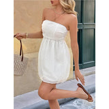 KYLETHOMASW  -  Summer Strapless Dresses For Women - Boho Floral Print Beach Sundress Cover Ups