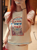 KYLETHOMASW  -  Summer Letter Printing Y2k Aesthetic T-shirt Streetwear Vintage Slim Fit Casual Tshirts Women Grunge Harajuku Cropped Tees