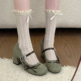 KYLETHOMASW  -  New Spring Thick Heel Women Mary Jane Shoes Fashion Rhinestone Buckle Strap Shoes Ladies Outdoor Elegant Dress Pumps