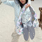 KYLETHOMASW  -  Silver Cute Bunny Ear Tote Bag Women Star Patchwork Large Capacity Shoulder Bag Ladies Fashion Harajuku Y2K Underarm Bag
