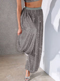 KYLETHOMASW  -  Street Sequin Pants Women Elastic Low Waist Jogger Pants Trousers Female 2025 Summer Autumn Lady Shiny Party Club Clothes