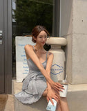 KYLETHOMASW  -  Summer Korean Fashion Women Clothing Casual Short Strap Camisole Dress +Short Coat Solid Color Two Piece Sets Women Outfits