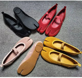KYLETHOMASW  -  Fashion Split toe Faux suede Patchwork Women Tabi Ballet Flats Spring Autumn Mary Janes Walking Loafers Casual Girls Dance Shoes