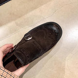 KYLETHOMASW  -  New Retro Womens Shoes Classic England Block Leather Shoes for Woman Luxury Handmade Casual Shoe Designer Shoes Zapatos De Mujer