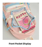 KYLETHOMASW  -  High Capacity School Backpack for Elementary Girls Cute Japanese Ins Style Double Shoulder Bag Breathable Nylon Urban Minimalist