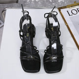 KYLETHOMASW  -  Strap Low Heel Sandals for Womens Summer New Roman Strap Toe Fashion Flat Shoes for Women's Designer Sandals Ladies Shoes
