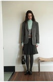 KYLETHOMASW  -  French Style Ruched Vintage Literary Skirt Pleated High Waist All-match Mujer Faldas Slim A-line Preppy Style Casual Solid Falda