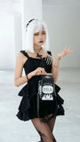 KIylethomasw Harajuku Y2k Grunge Crossbody Bag Women Gothic Punk Chain Leather Casual Messenger Bag Ladies Vintage Black Bags Purse