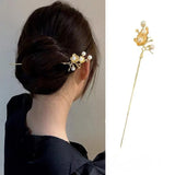 Kylethomasw Fashion Women Sticks Hair Pin Alloy Pearl Flower Hairpin Korean Version Antique Jewelry Hair Accessories Female Headdress