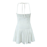 KYLETHOMASW  -  Vacation outfits party dresses for women Summer mini bodycon dress white evening dresses short black halter dress backless