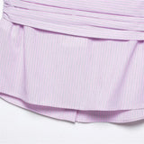 KYLETHOMASW  -  women's strapless striped top button backless decoration for spring and summer casual women's wear