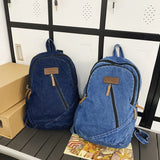 Kylethomasw 2024 Cool Cowboy Women Backpack Large Capacity Denim Schoolbag For Teenage Girls Backpacks Travel Female Rucksack Mochila Blue