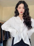 KYLETHOMASW  -  French Style Folds Shirts&blouses Women Tops Solid 2025 Spring Autumn Chic Blusas Mujer Vintage Elegant Camisas