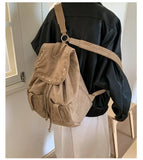 KYLETHOMASW  -  New Women Vintage Casual Backpack Y2k Aesthetic All Match Streetwear Schoolbags Japanese Luxury Design Simple Ins Backpacks
