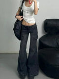 KYLETHOMASW  -  Fashion Retro Low Waist Flared Pants Denim Overalls Women's Jeans American Vintage Spicy Girl Slim Fit Boot Cut Jean Streetwear