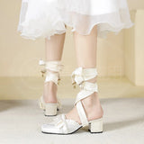 KYLETHOMASW  -  Women's Mary Jane Shoes Exquisite French High Heeled Sandals for Woman Sweet Ballet Casual Shoes Designer Shoes Zapatos De Mujer