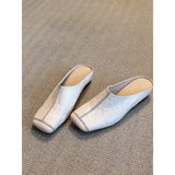 KYLETHOMASW  -  Women Genuine Leather Wrapped Cool Slippers Women Casual Flat Half Slippers Outdoor Comfortable Women Shoes Fashionable New