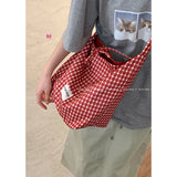 KYLETHOMASW  -  College Style Canvas Tote Bag for Women 2025 New Korean Versatile Large Capacity Bucket Bags