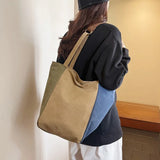 KYLETHOMASW  -  New Color Blocking Splicing Canvas Bags Fashionable Commuting Large Capacity Shoulder Women's Hand-held Bag