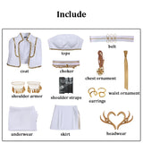 KYLETHOMASW  -  Rumi Zoey Mira Cosplay Costume Wig Women Girls White Leather Suit Halloween Carnival Party Comic-con Role Playing Outfit