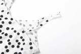 KYLETHOMASW  -  Backless Elegant See Through Maxi Dress Women Polka Dots Print Low-Neck Sleeveless Summer Holiday Ruched Sexy Outfits