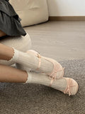 KYLETHOMASW  -  Retro Mary Jane Shoes Bow Knot Thick Heel Chunky Sole Fashionable Korean Style Women's Summer Shoes round Toe Slip-On