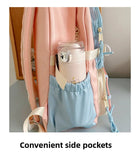KYLETHOMASW  -  High Capacity School Backpack for Elementary Girls Cute Japanese Ins Style Double Shoulder Bag Breathable Nylon Urban Minimalist