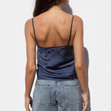 KYLETHOMASW  -  Sexy American Polka Dot V-neck Strap Vest Women Basic Inner Wear Chest Type Backless Slim Low Neck Top Bow Mixed Fabric