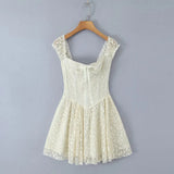 KYLETHOMASW  -  Summer Women Sexy Off Shoulder Short Sleeve Lace Mini Dresses Party Robe