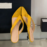 KYLETHOMASW  -  New In Fashion Pointed Toe Women Wedges Slippers Female Flip flops Slides Ladies Low Heel Wedges Slippers Sandals Shoes Pumps