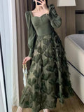 KYLETHOMASW  -  Autumn Vintage Casual Women Dress Elegant and Chic A-Line Party Prom Dresses Fashion New Patchwork Female Vestidos Robe Mujers