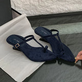 KYLETHOMASW  -  Footwear Wedges Women Heeled Slippers Shoes Fashion Pointed Toe Ladies Wedges Slippers Shoes Female Slides Sandals  Flip flops