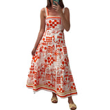 KYLETHOMASW  -  Casual Summer Pattern Print Beach Suspender Dress New Fashion Hollow Waist Bohemian Dress Elegant Women Sleeveless Party Dress