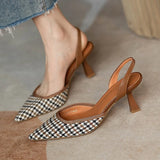 KYLETHOMASW  -  Pointed Toe Women's Sandals Elegant Slippers High Heels Shoes 2025 Summer Sexy Brand Slingback Shoes Dres Pumps Mujer De Slides
