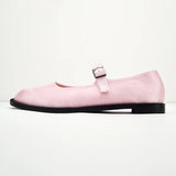 KYLETHOMASW  -  New Sweet Tabi Shoes Loafer for Women Split Toe Thick Sole Casual Silk Pink Mary Jane Shoes Plus Size 41