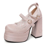 KYLETHOMASW  -  Night Club Platform Women Lolita Pumps Fashion Butterfly-knot High Heel Shoes New Spring Autumn Ladies Stripper Party Shoes