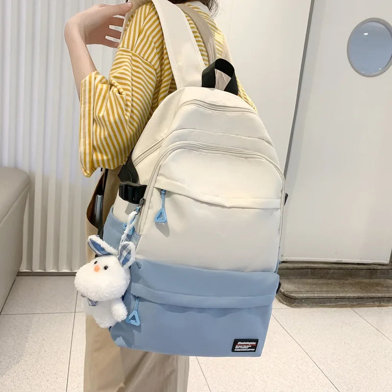 Kylethomasw Women Backpack for School Teenagers Girls Student Schoolbag Nylon Korean Bagpack