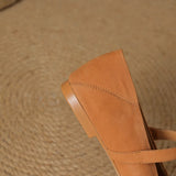 KYLETHOMASW  -  Real genuine leather women mary janes strap casal flat pumps