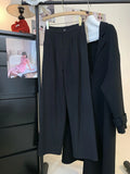 KYLETHOMASW  -  Autumn New Women's Casual Wide Leg Suit Pants Korean Elegant Office Solid Color High Waist Loose Plus Size Long Trousers Female