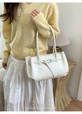 KYLETHOMASW  -  Korean Style Minimalist Solid Color Single Shoulder Crossbody Bag Women Large Capacity Fashionable Texture Handheld Tote Bag...