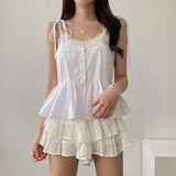 KYLETHOMASW  -  Summer Lace Patchwork Bohemian Women's Tank Tops 2025 New Sleeveless V-neck Sexy Short Vest Shirts for Womens