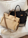 KYLETHOMASW  -  Cloth Handbag Thickened Canvas Shoulder Bag Simple Commuter Student Handheld Crossbody Tote Bags With Zipper