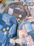 KYLETHOMASW  -  Japanese Harajuku Vintage Girl Schoolbag Casual All-match Denim Mini Backpacks Niche Personality Design Bags